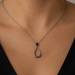 Collier Pendentif Goutte Élégant en Acier Inoxydable