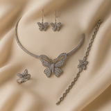 Parure en Argent Rhodié Papillon