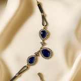 Gourmette en bronze et argent – Éclat saphir royal