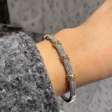 Ensemble Luxe Cristal Doré – Bracelet & Bague en Acier Inoxydable