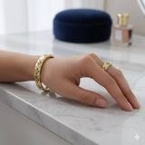 Ensemble Élégance Bicolore – Bague & Bracelet Pavé Cristaux