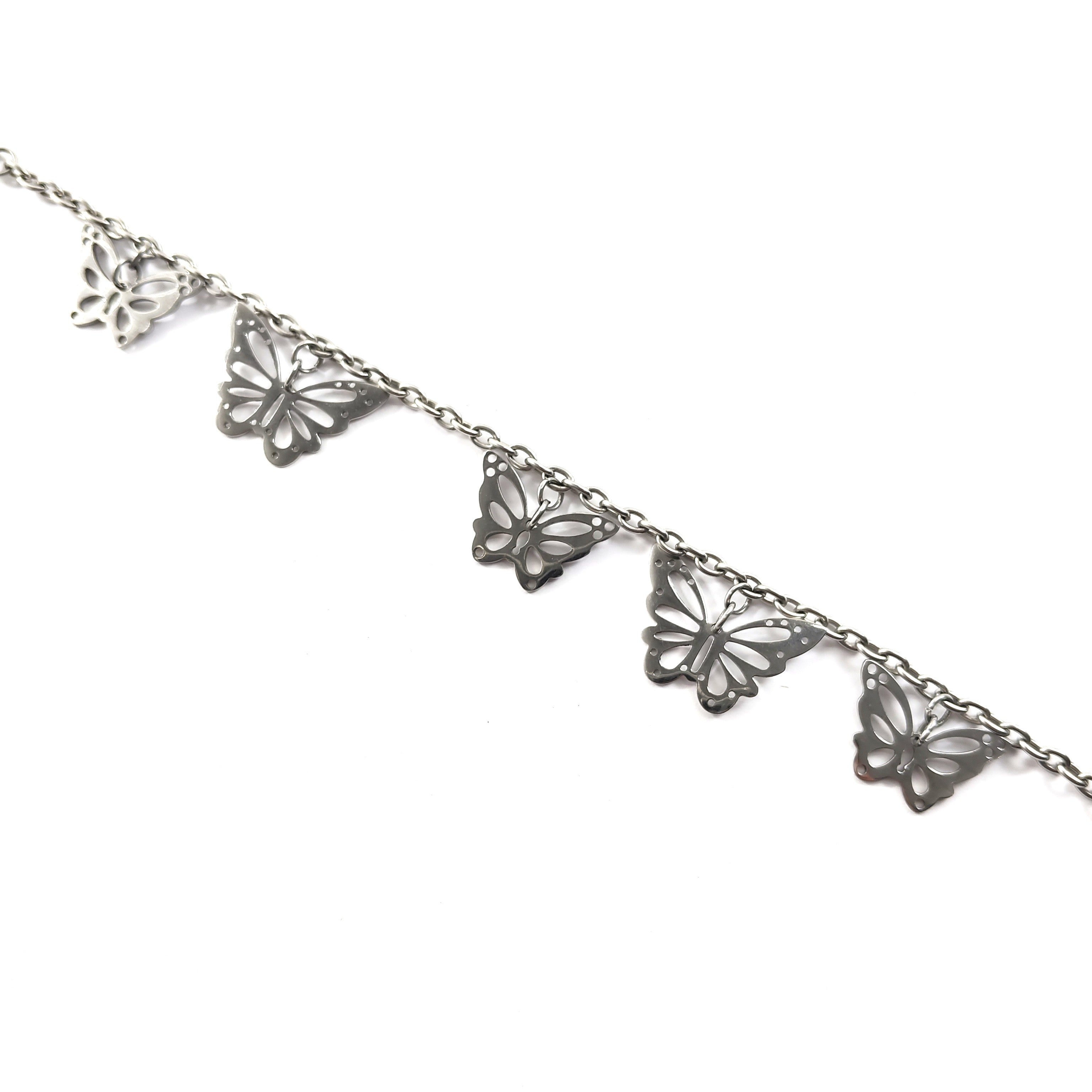 Gourmette Papillons en Acier Inoxydable