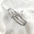 Bracelet Manchette en Argent Sertie de Zircons – Élégance Intemporelle