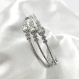 Bracelet Manchette en Argent Sertie de Zircons – Élégance Intemporelle