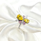 Bague en Argent – Éclat Floral Multicolore