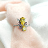 Bague en Argent – Éclat Floral Multicolore