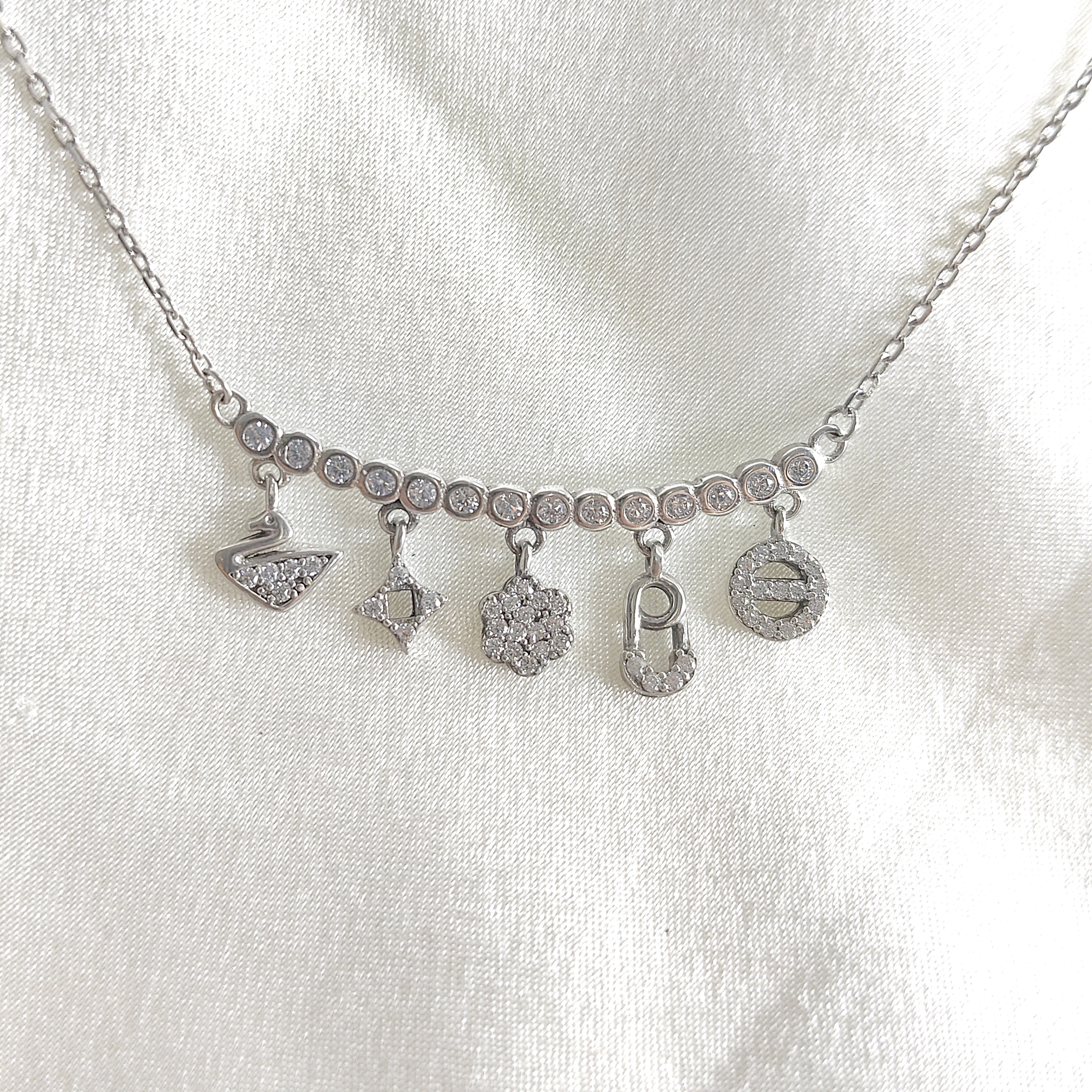 Collier “Charms Étincelants” en Argent