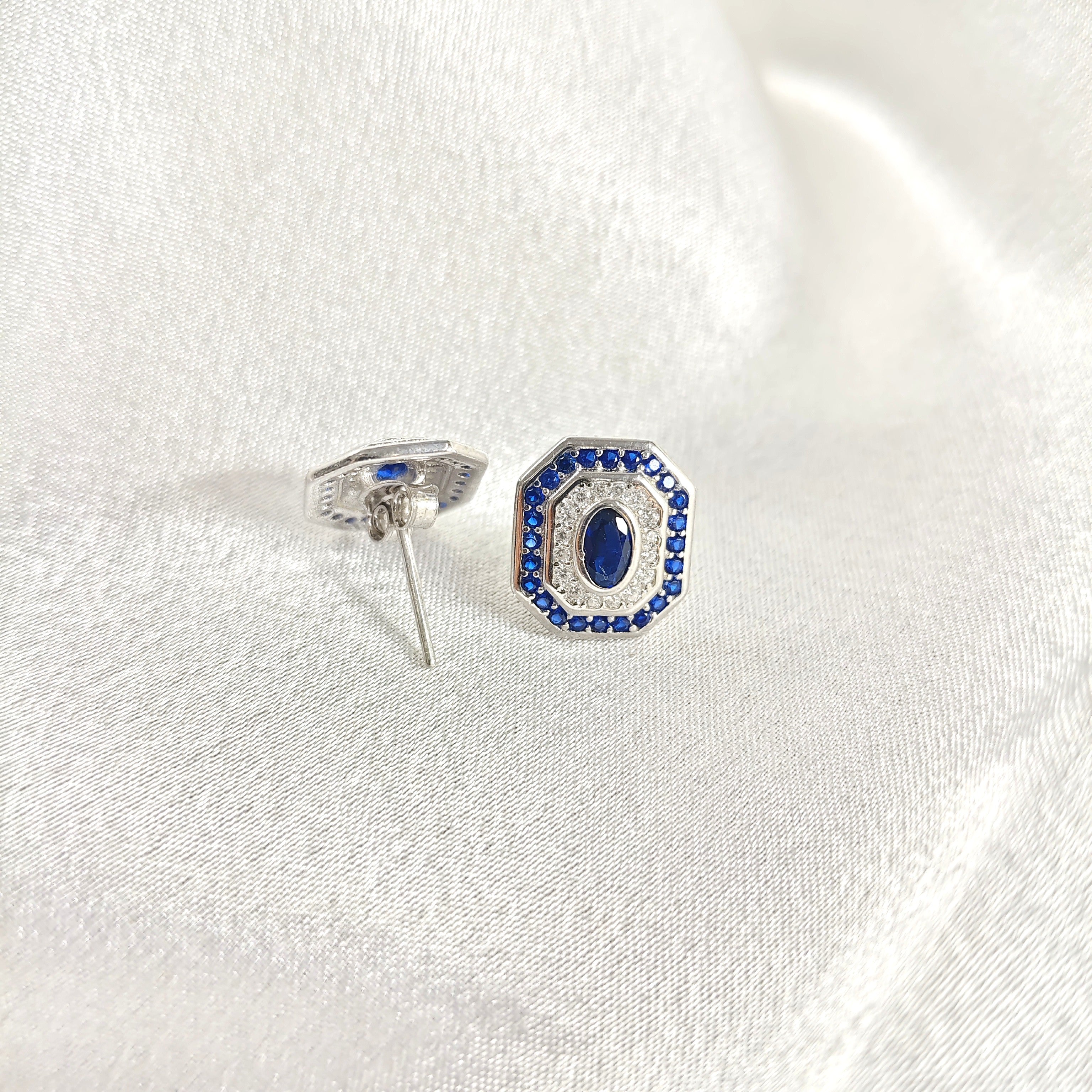 Boucles d’Oreilles “Élégance Saphir” en Argent
