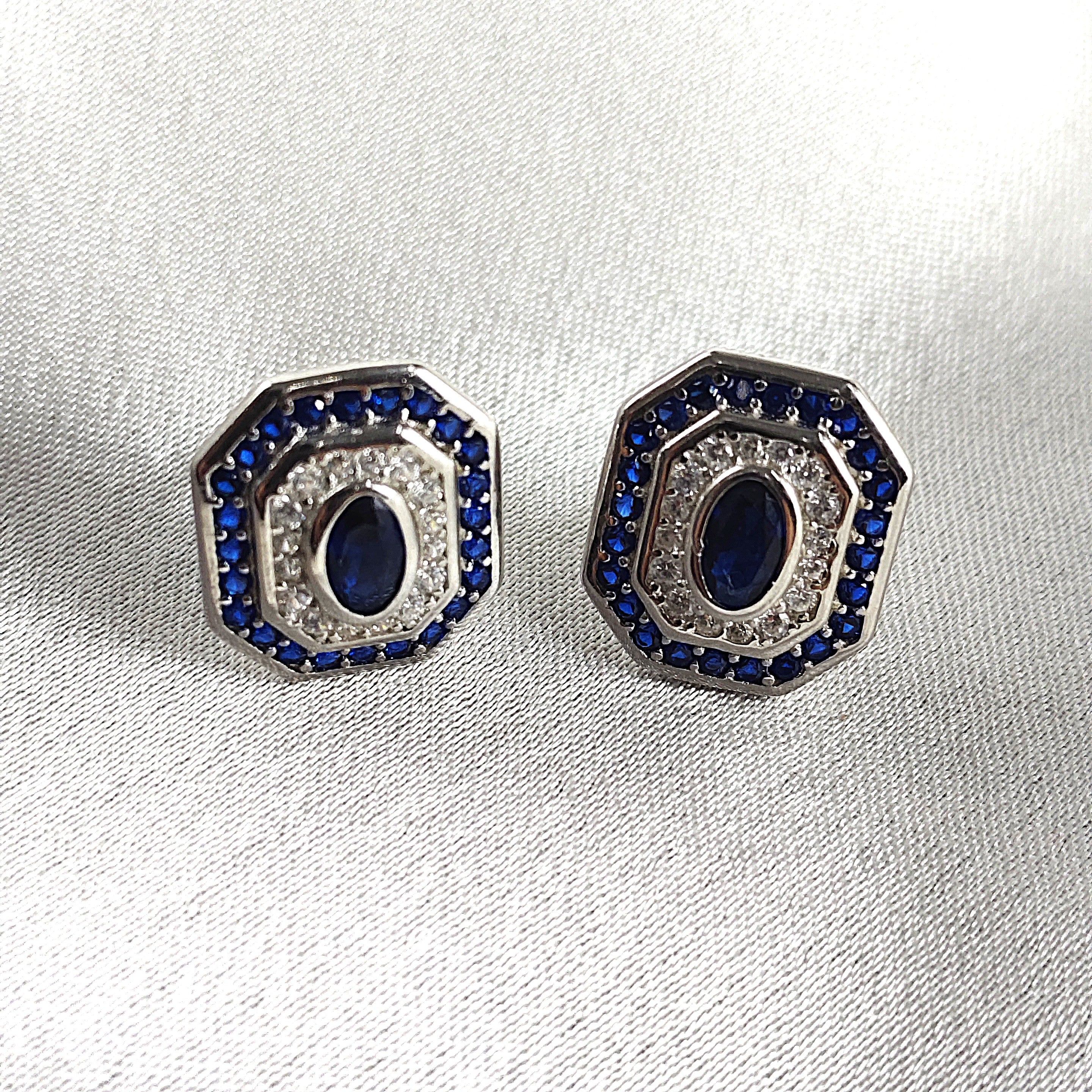 Boucles d’Oreilles “Élégance Saphir” en Argent