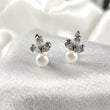 Boucles d’Oreilles “Perle Fleurie” en Argent