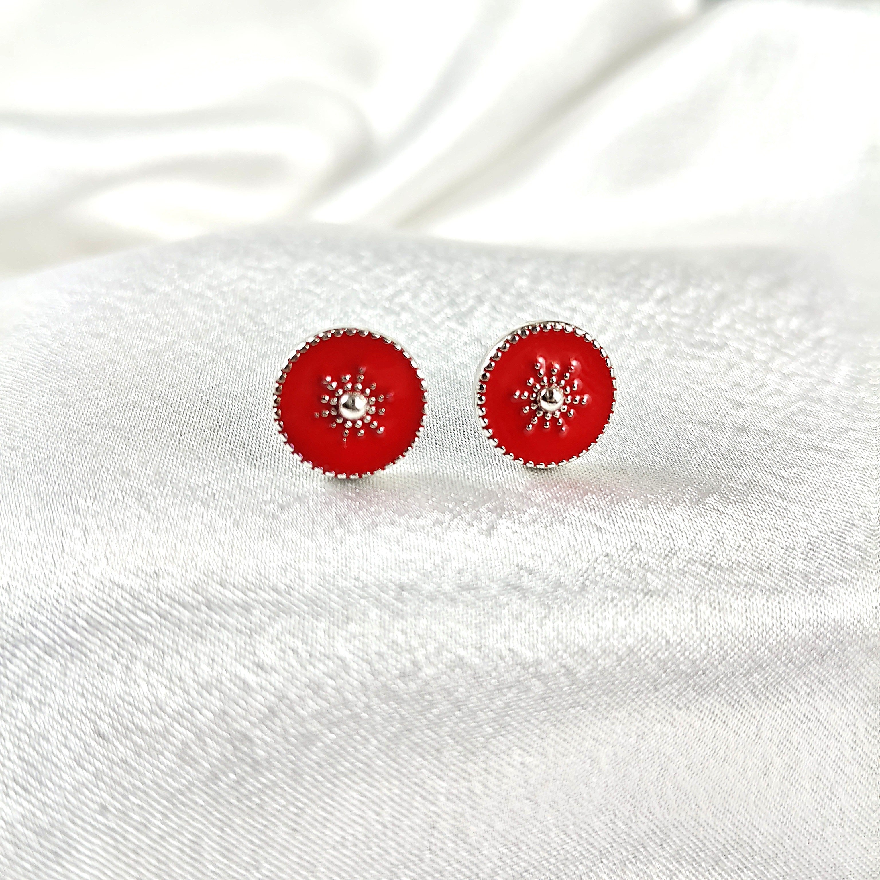 Boucles d’Oreilles “Étoile Émaillée” en Argent