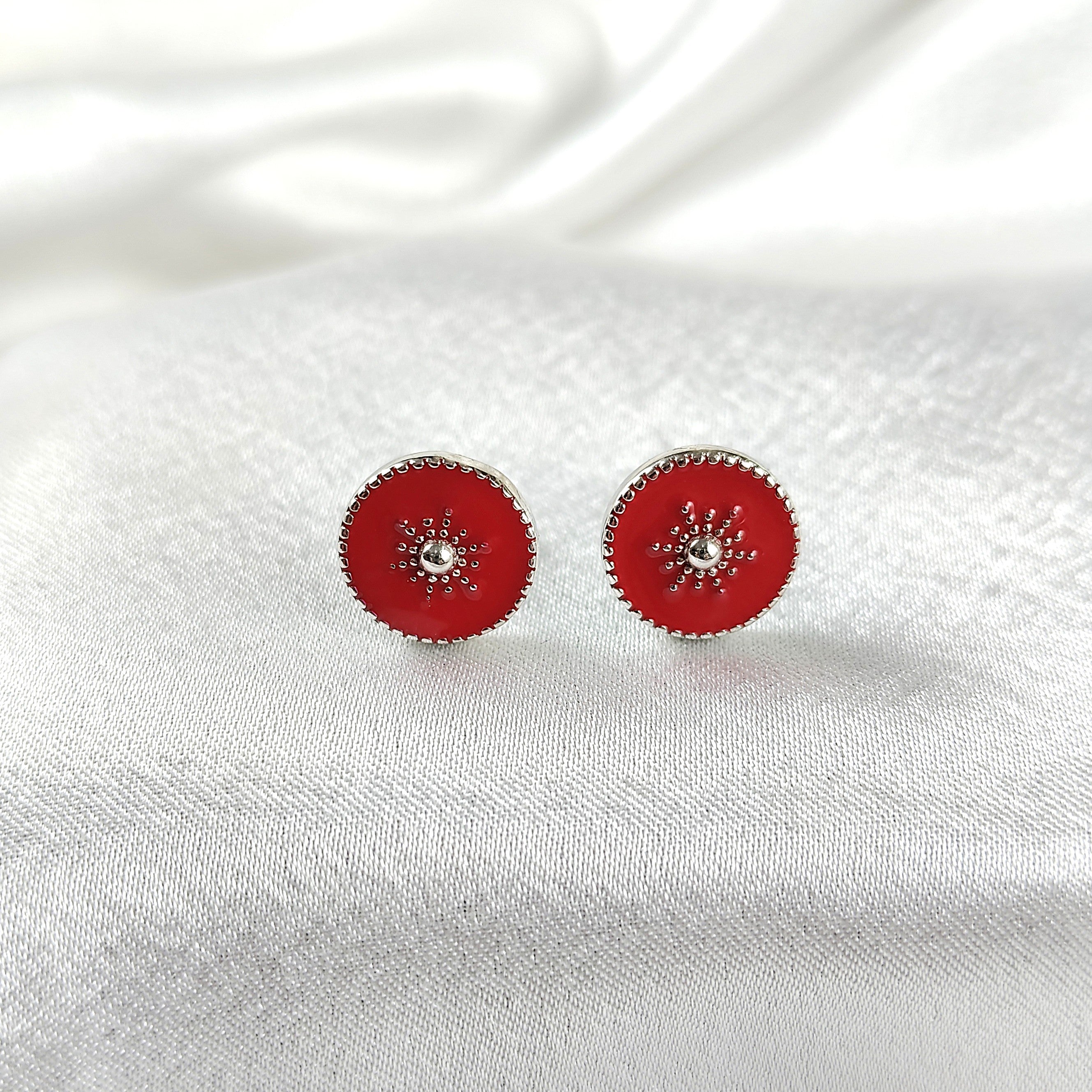 Boucles d’Oreilles “Étoile Émaillée” en Argent