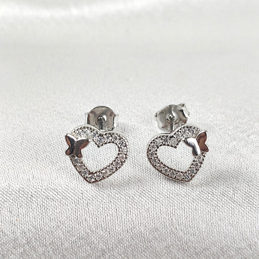 Boucles d’Oreilles “Cœur Papillon” en Argent