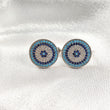 Boucles d’Oreilles “Œil Protecteur” en Argent et Zircons Bleus