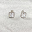 Boucles d’Oreilles Carrées Halo en Argent 925