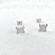 Boucles d’Oreilles Carrées Pavées en Argent 925