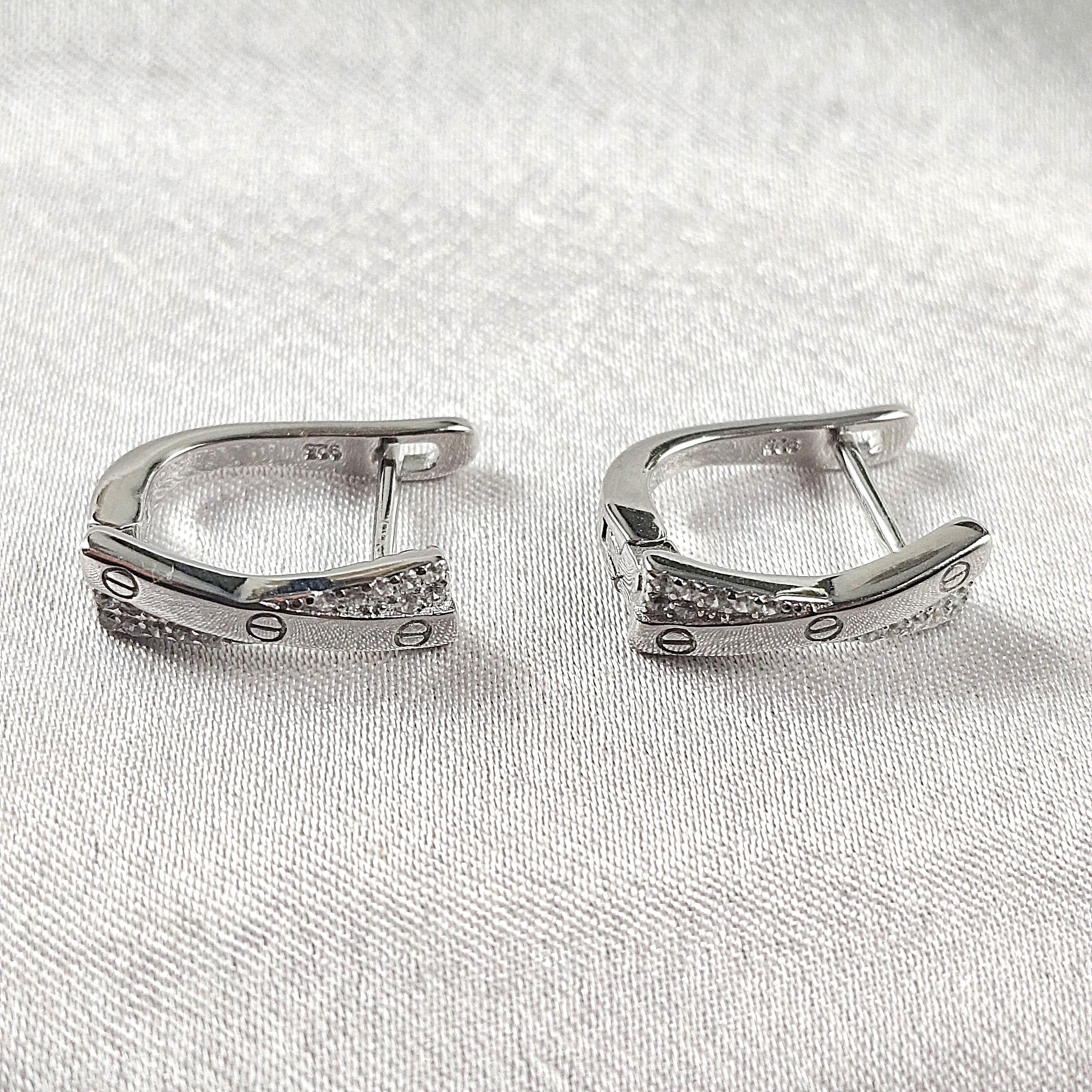 Boucles d’Oreilles Rectangulaires Chic en Argent 925