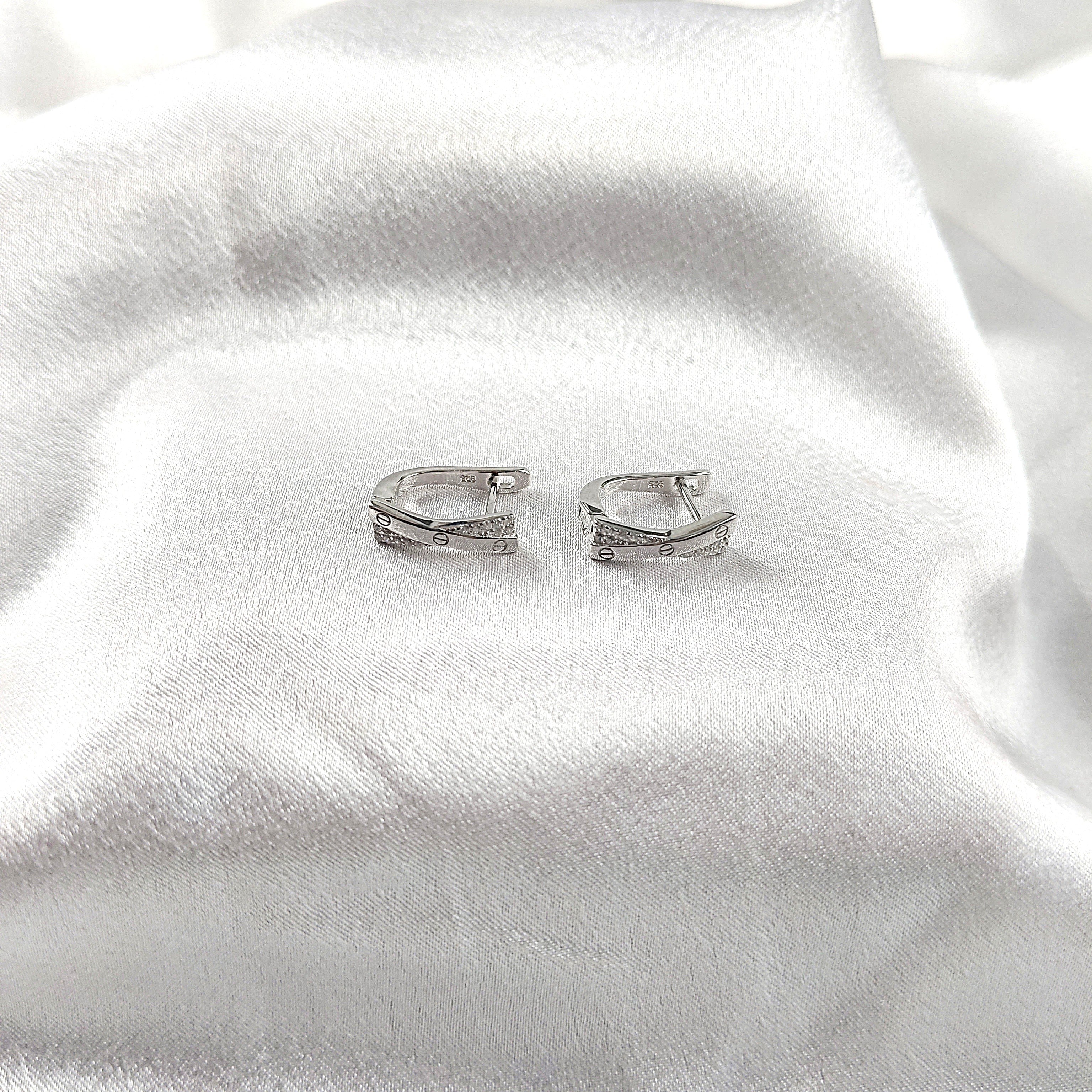 Boucles d’Oreilles Rectangulaires Chic en Argent 925
