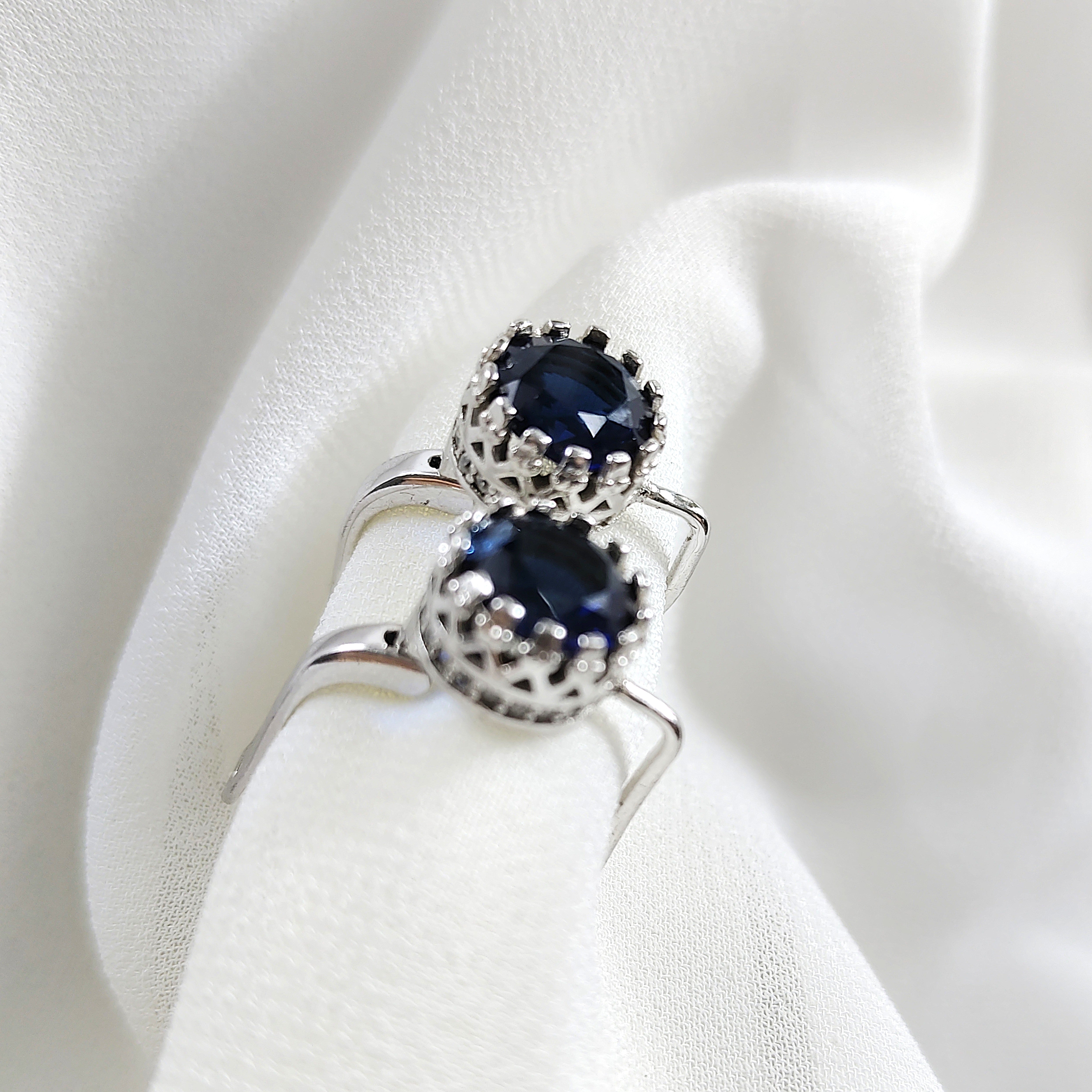 Boucles d’Oreilles en Argent 925 avec Pierre Bleue Royale