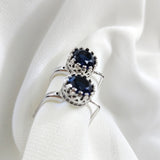 Boucles d’Oreilles en Argent 925 avec Pierre Bleue Royale