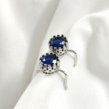Boucles d’Oreilles en Argent 925 avec Pierre Bleue Royale