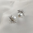 Boucles d’Oreilles Perle et Zircons en Argent 925 – Élégance Intemporelle