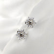 Boucles d’Oreilles Fleur Scintillante en Argent 925