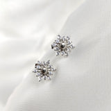 Boucles d’Oreilles Fleur Scintillante en Argent 925