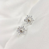 Boucles d’Oreilles Fleur Scintillante en Argent 925