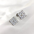 Boucles d’Oreilles Carré Élégant en Argent 925 – Zircons Princes