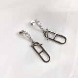 Boucles d’Oreilles Design Moderne en Argent 925 – Chaîne & Maillon
