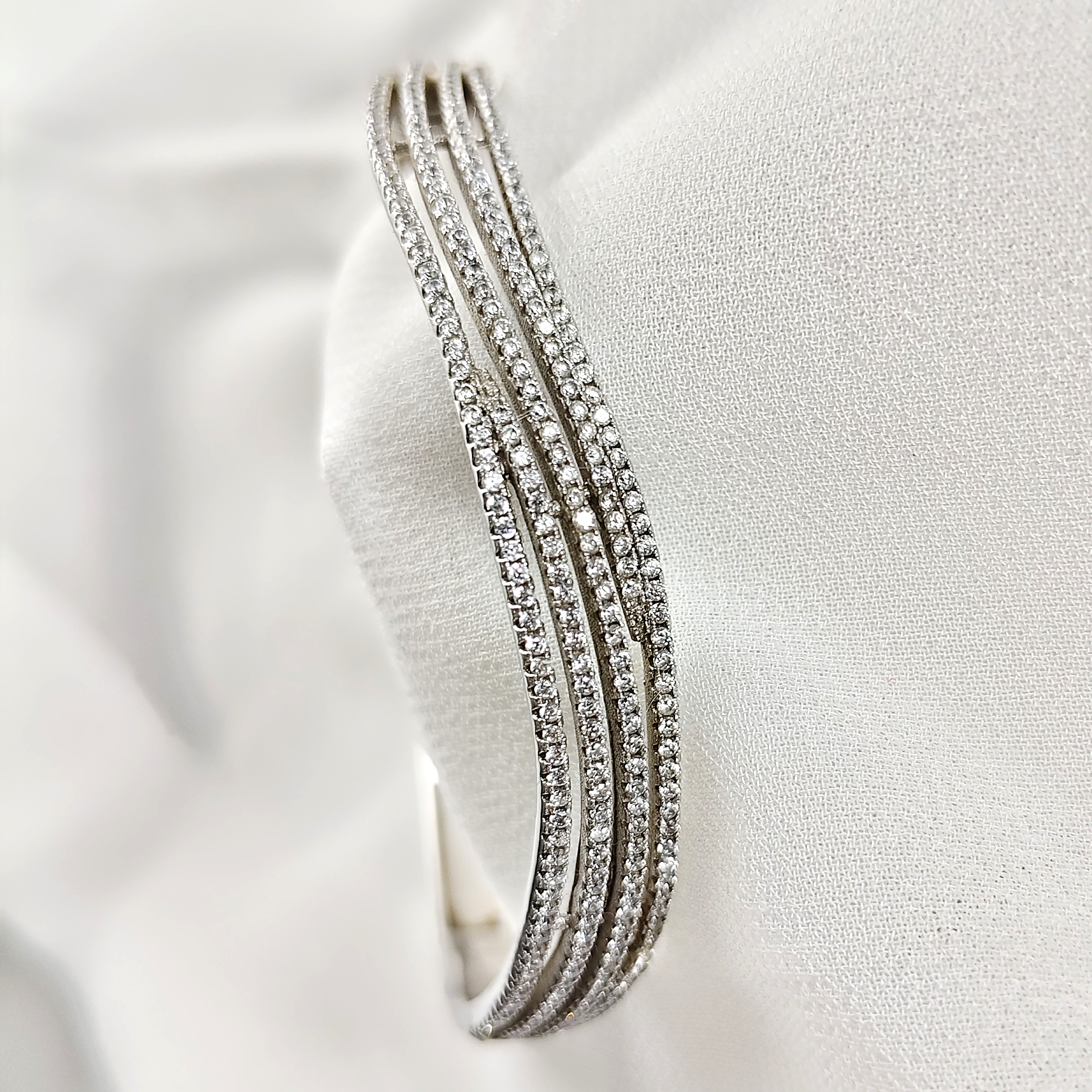 Bracelet Multi-Rangs en Argent 925 – Éclat de Zircons