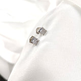 Puces Carrées Élégantes en Argent 925 avec Zircon Taille Princesse