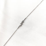 Gourmette en Argent 925 Motif Éclair Pavé de Zircons