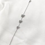 Gourmette en Argent 925 Papillons Pavés de Zircons