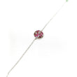 Gourmette en Argent 925 Médaillon Rond Multicolore