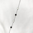 Gourmette en Argent 925 Trèfles Nacre et Onyx