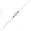 Gourmette en Argent 925 Cœur Cristallisé Élégant
