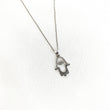 Chaîne en Argent 925 Pendentif Main de Fatma (Hamsa) Cristallisée