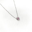 Chaîne en Argent 925 avec Pendentif Solitair Rose & Éclat de Zircons