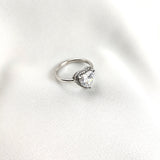 Bague en argent avec zircon en forme de cœur – Élégance et romantisme
