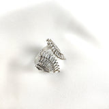 Bague en argent ouverte sertie de zircons baguette – Élégance moderne