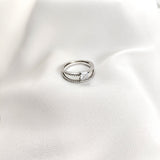 Bagues Alliance & Solitaire en Argent 925 Plaqué Rhodium – Pierre Carrée Zirconn