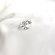 Bague Argent 925 Ouverte avec Zirconium et Perle Élégante