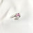Bague en Argent Sterling avec Zircon Rose et Oxydes de Zirconium