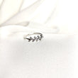 Bague en argent rhodié avec motif triple H serti de zircons