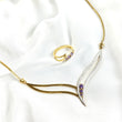 Parure en plaqué or avec zircon violet – Élégance et modernité