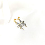 Boucles d’oreilles serpent en plaqué or pavées de zircons