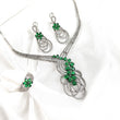 Parure en Argent Rhodié avec Zircons Verts