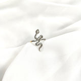 Bague Plaqué Or Serpent avec Zircons